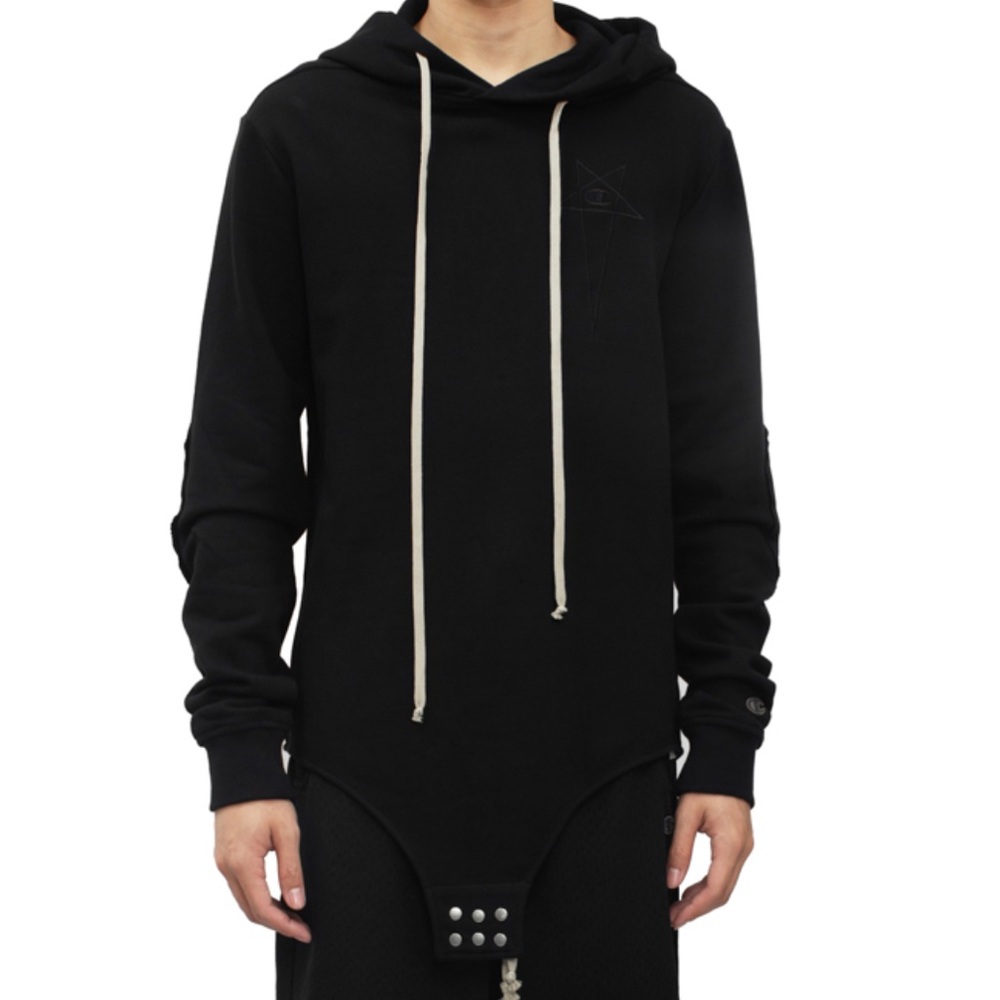 RICK OWENS x CHAMPION
HOODED BODY FELPPA BLACK